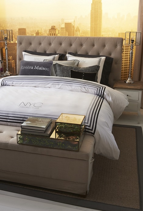 Where Dreams Are Made Anthracite RM N14 01 riviera maison 2014 najaar overtrek wit met zwart, grijs antracite streep NYC, slaapkenner theo bot zwaag dealer